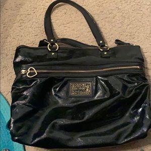Leather coach handbag